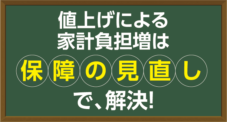 値上げによる家計負担増は保障の見直しで解決！