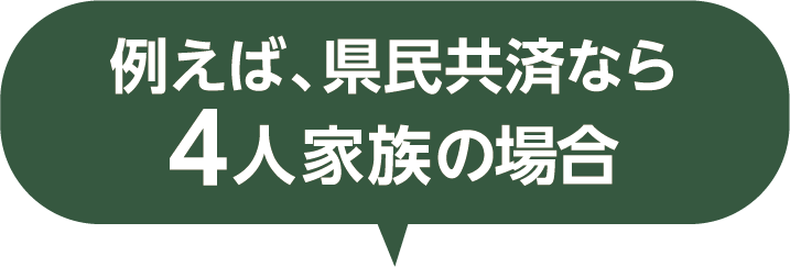 例えば、県民共済なら 4人家族の場合
