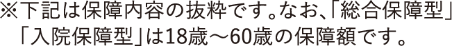 下記は保障内容の抜粋です。