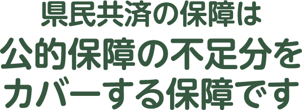 県民共済の保障は公的保障の不足分をカバーする保障です